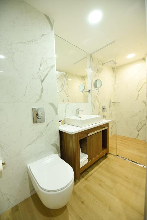 Koupelna v ubytování Hotel Union