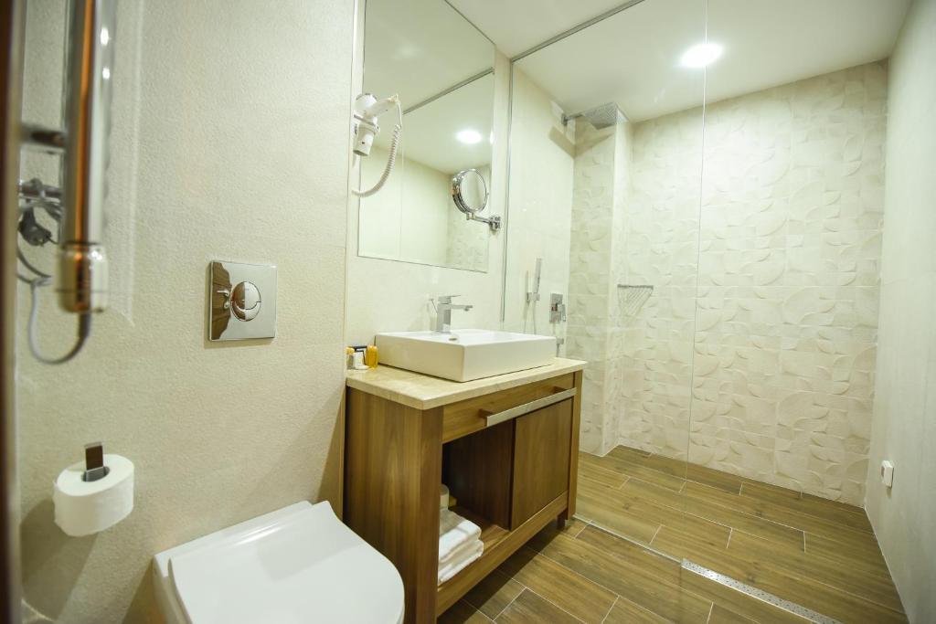 Koupelna v ubytování Hotel Union