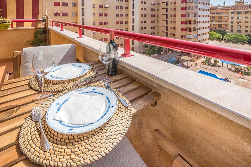 Balkón alebo terasa v ubytovaní Apartamento Parque litoral