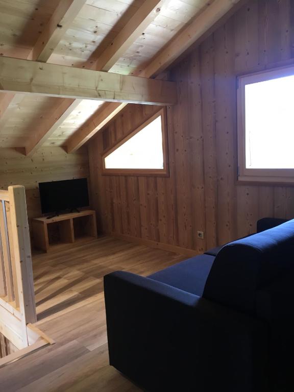 TV a/nebo společenská místnost v ubytování Chalet La R'Batte