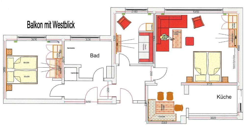 Půdorys ubytování Haus Garni Luggi Leitner
