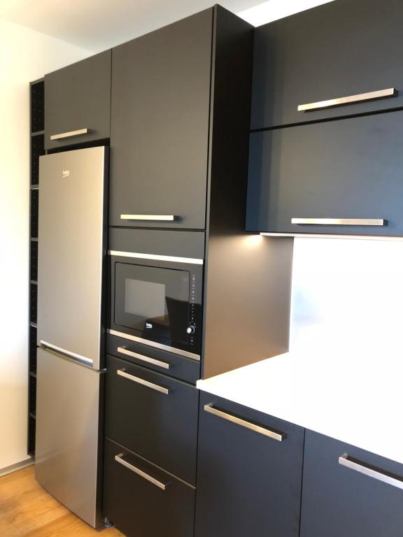 Kuchyň nebo kuchyňský kout v ubytování Apartmán Jestřáb