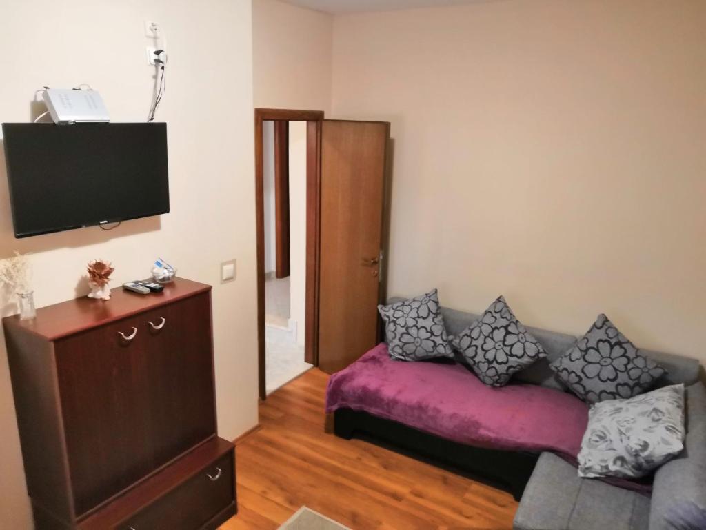 TV a/nebo společenská místnost v ubytování Apartments Mira