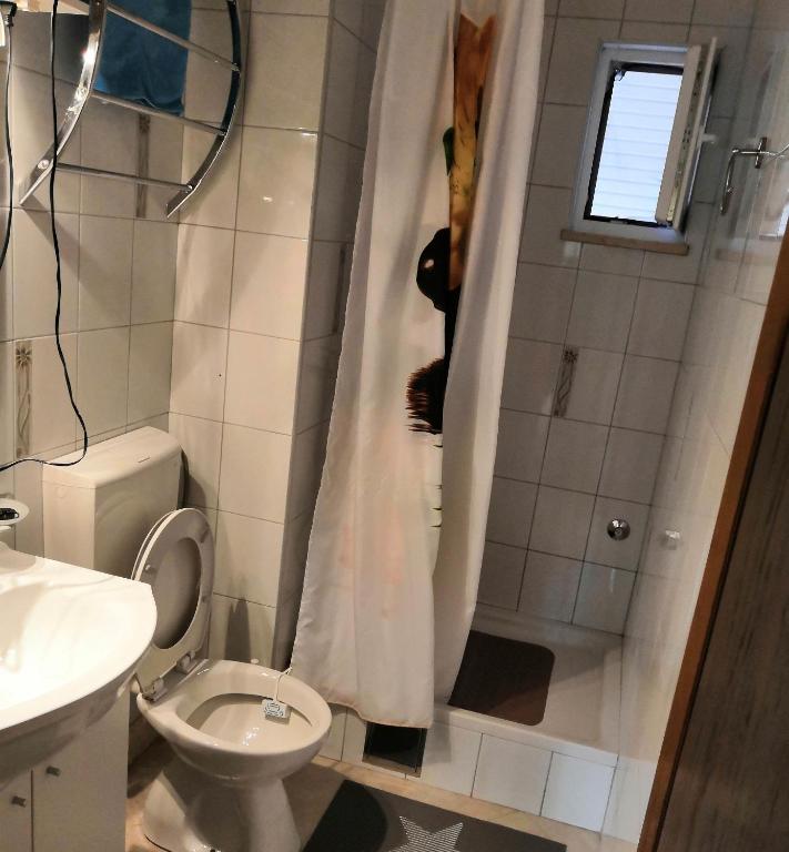 Koupelna v ubytování Apartments Mira