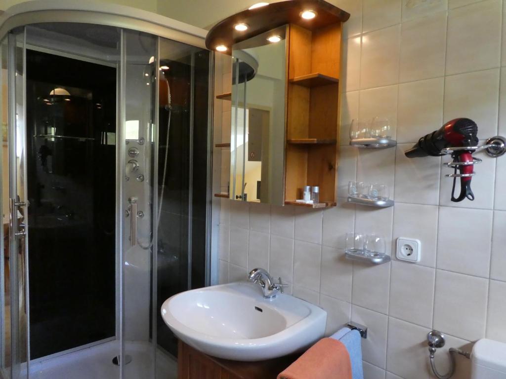 Koupelna v ubytování Haus Daheim