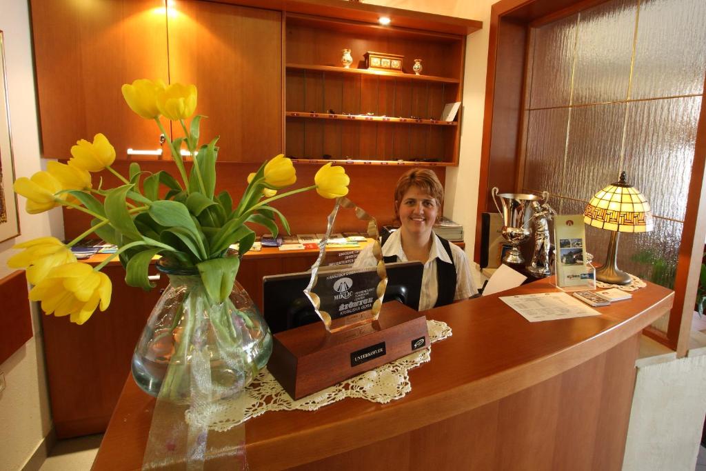Příslušenství pro přípravu čaje a kávy v ubytování Garni Hotel Miklič