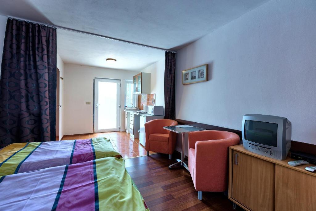 TV a/nebo společenská místnost v ubytování Apartmánový dom RED