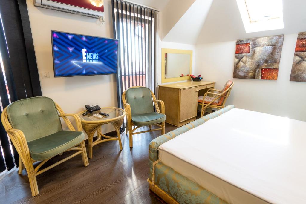 TV a/nebo společenská místnost v ubytování Olympic Wellness & Spa Hotel
