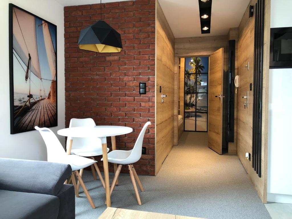 Istumisnurk majutusasutuses Design Apartments -Bliżej Morza