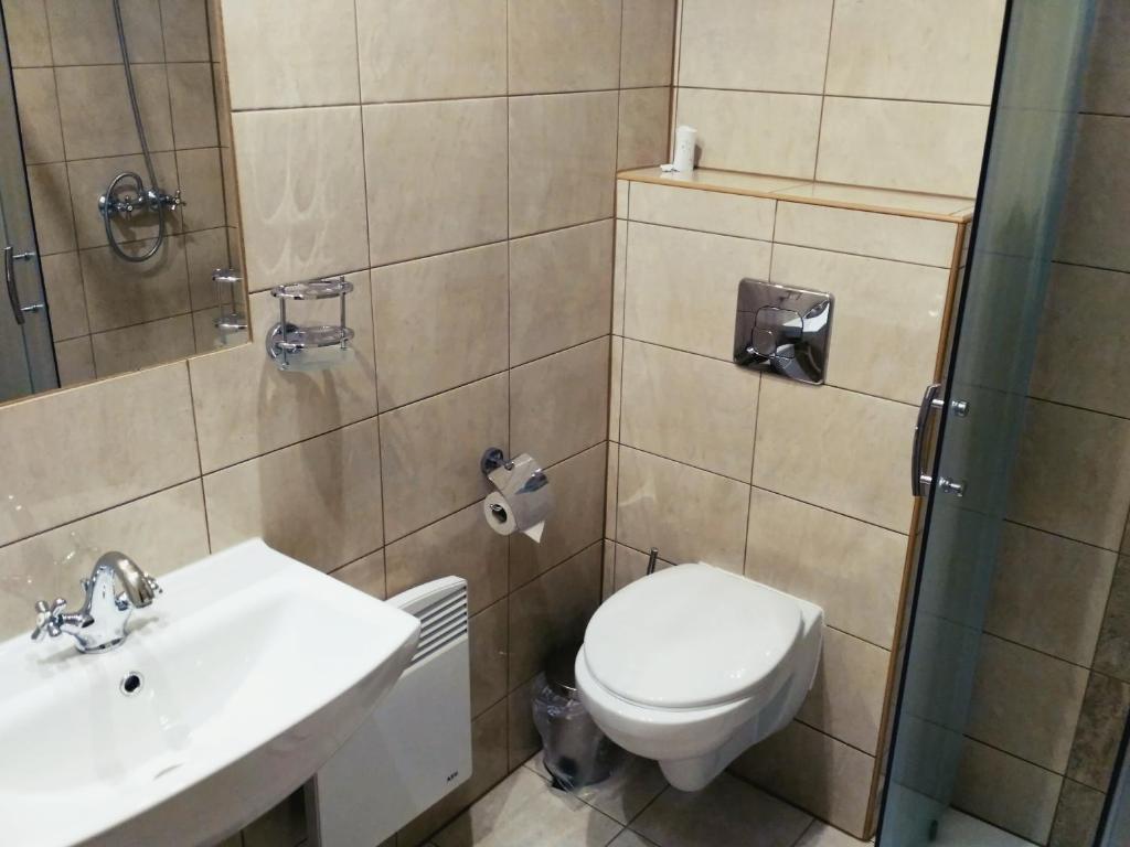 Koupelna v ubytování Rodinný wellness hotel U Langrů