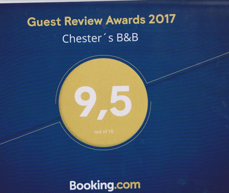 Certifikát, hodnocení, plakát nebo jiný dokument vystavený v ubytování Chester´s B&B