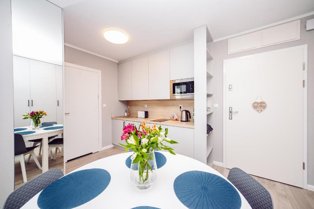 Kuchyňa alebo kuchynka v ubytovaní Apartamenty Bliżej Morza