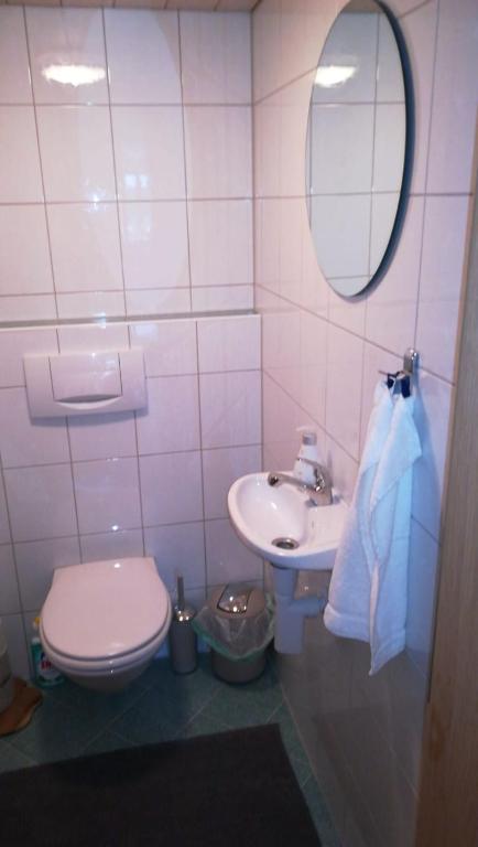 Koupelna v ubytování Apartments Hänsler