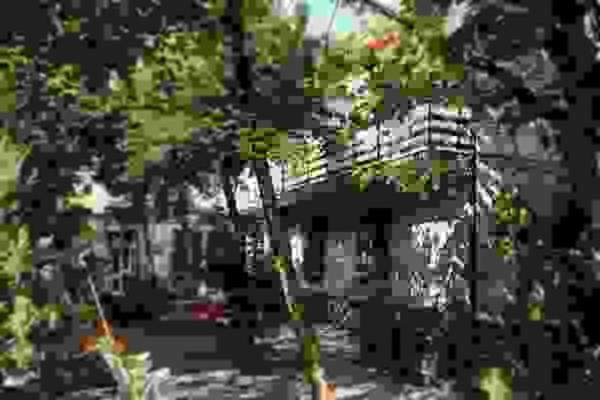 欽克亞勒的住宿－Pensione Piccolo Mondo，背景中一棵树的图片