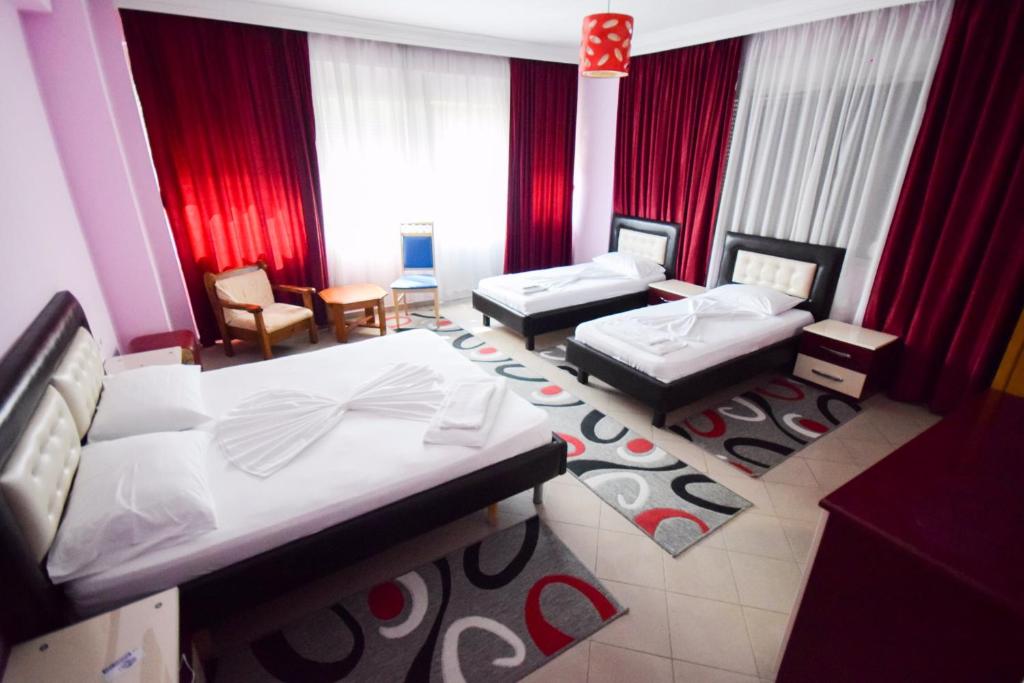 Llit o llits en una habitació de Hotel Freskia
