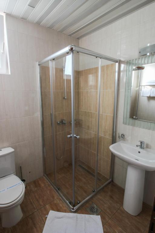 Koupelna v ubytování Hotel Aleksandrija
