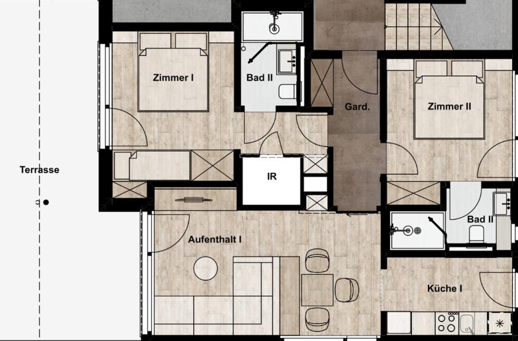 Půdorys ubytování Chalet Traumblick