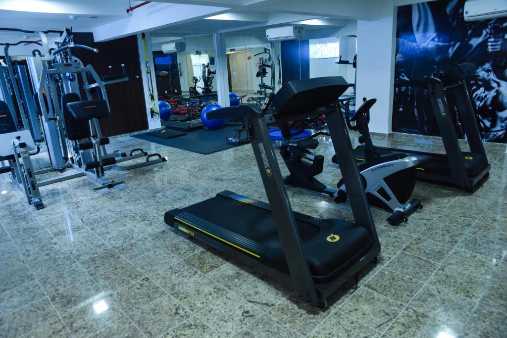 Fitness centrum a/nebo fitness zařízení v ubytování Blue Open Hotel