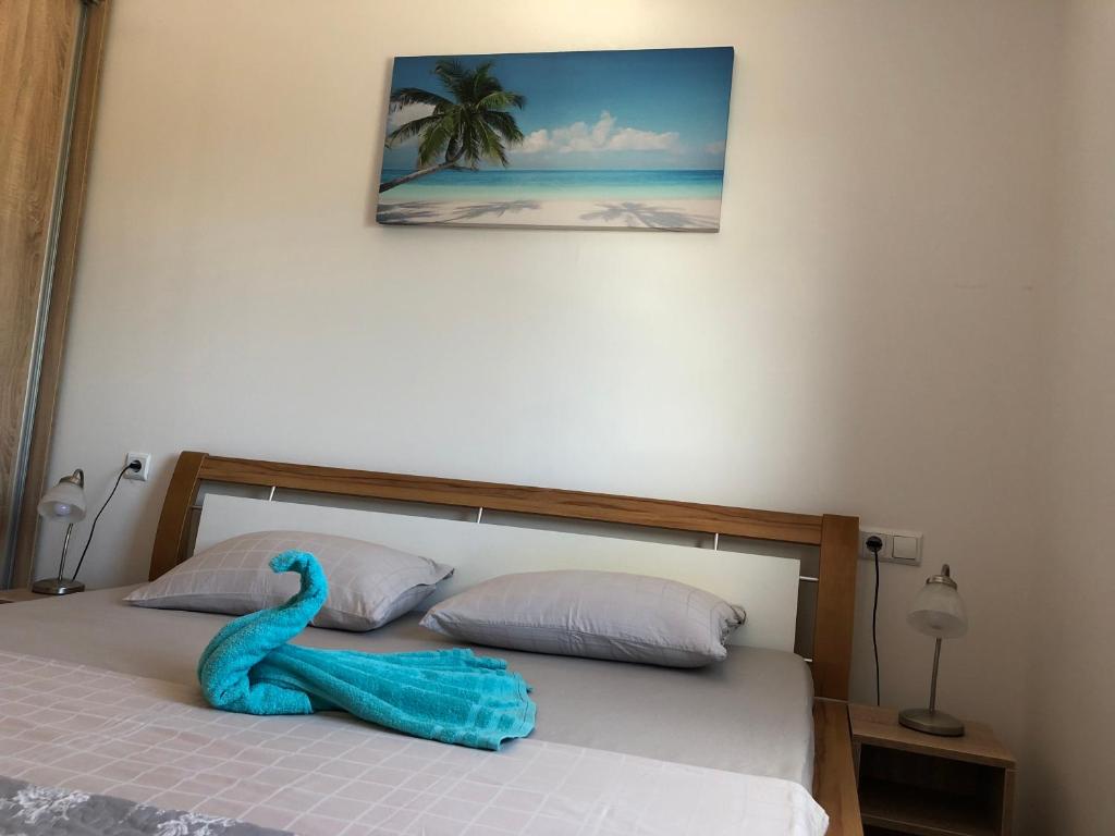 Posteľ alebo postele v izbe v ubytovaní Harmony VIR Luxuriös ausgestattete Ferienwohnung mit 65m2