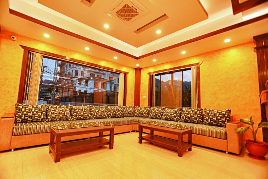 Χώρος καθιστικού στο Hotel The Clock