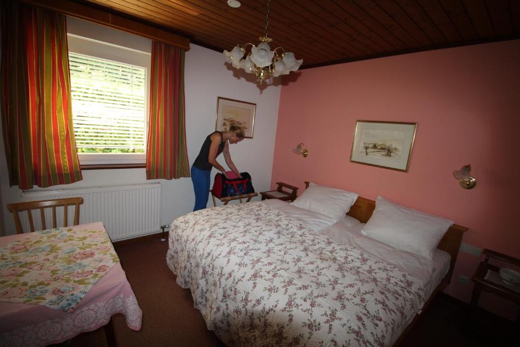 Postel nebo postele na pokoji v ubytování Haus Wolfgang