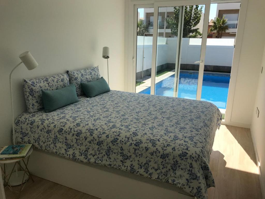 เตียงในห้องที่ Villa Azul