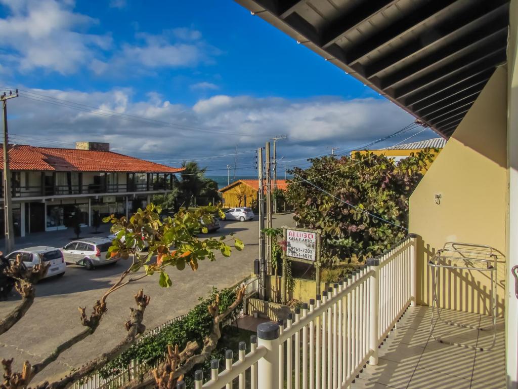 a view of a street from a balcony at Hospedagem do Peduca in Gamboa