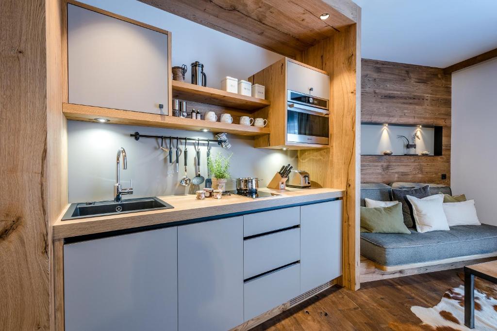 Kuchyň nebo kuchyňský kout v ubytování Kaiserlodge