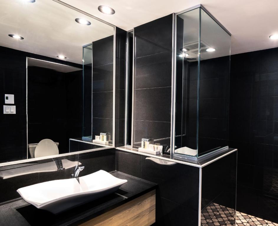 Koupelna v ubytování Auberge du Trésor