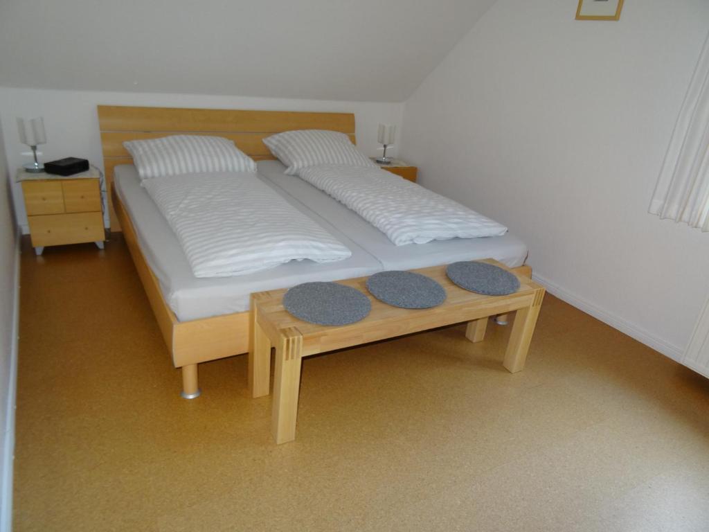 Postel nebo postele na pokoji v ubytování Bei Ute und Peter