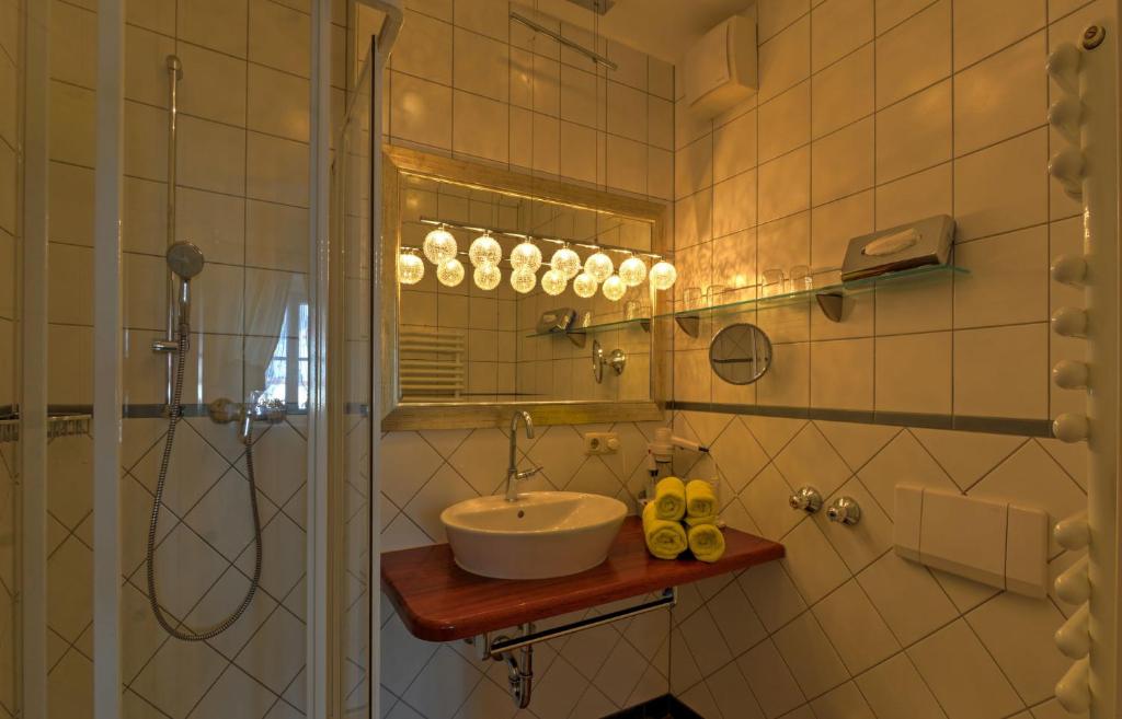 Koupelna v ubytování Boutique Hotel POST ANDECHS