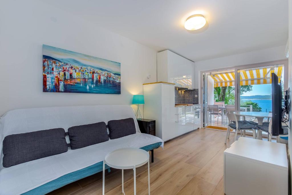 Kuchyň nebo kuchyňský kout v ubytování Apartments Selce