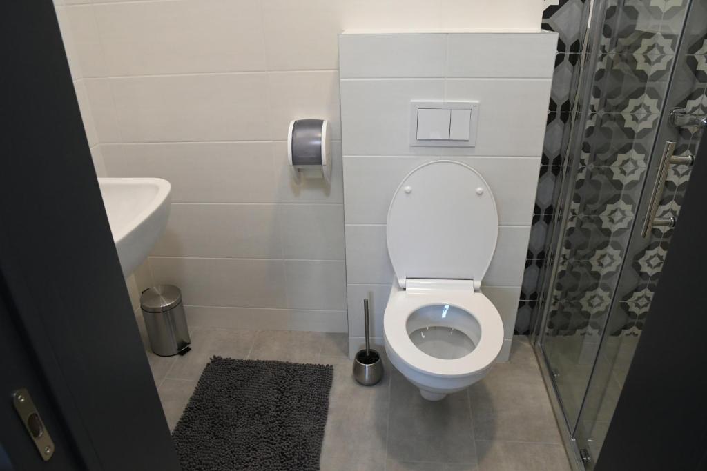 Koupelna v ubytování Sagena Rooms