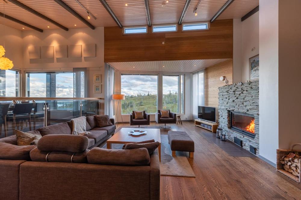 Et opholdsområde på Rukavuorenhuippu Apartment