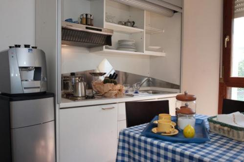 Kuchyň nebo kuchyňský kout v ubytování Air Hotel