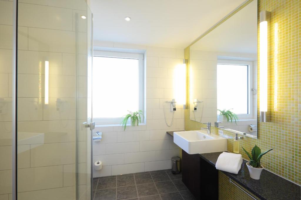 Koupelna v ubytování Hotel Global Inn
