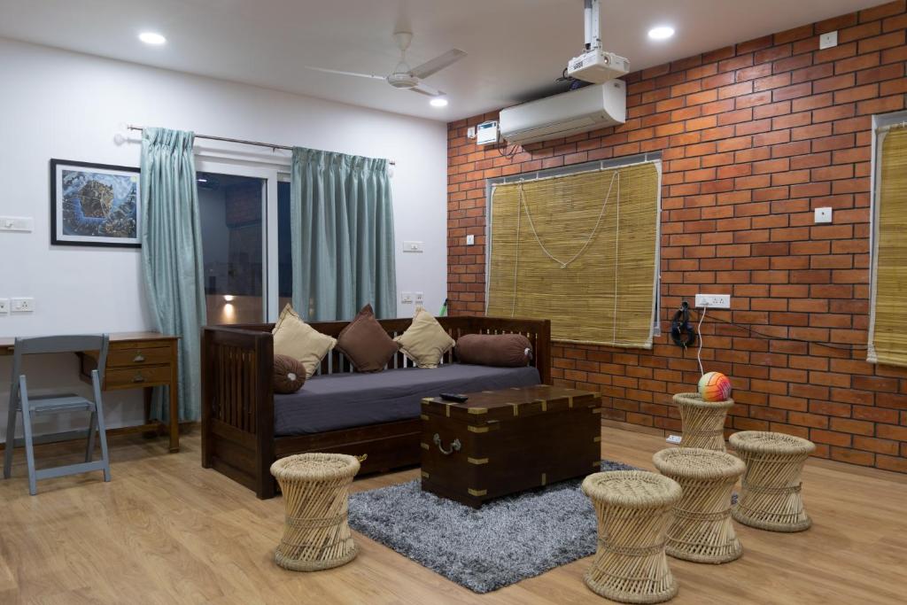 Posezení v ubytování Micasa Hostels