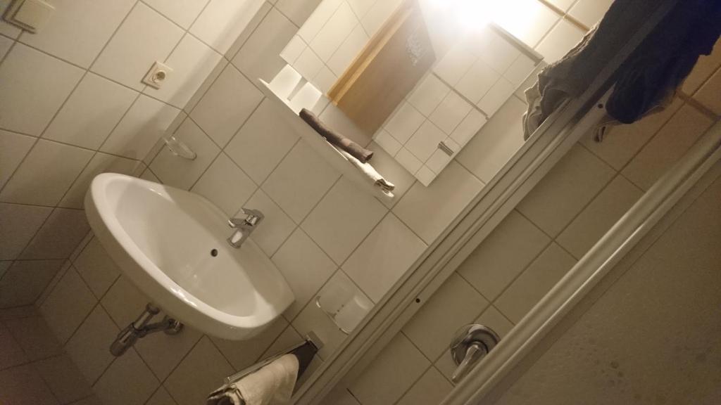 Koupelna v ubytování Haus Bergfreund