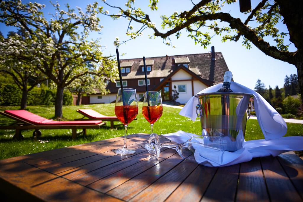 Nápoje v ubytování Romantik Hotel Rindenmühle