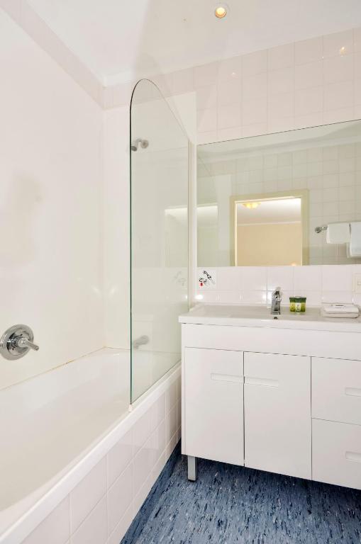 Koupelna v ubytování Poenamo Hotel