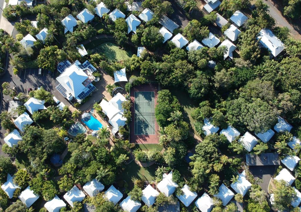 Letecký snímek ubytování Kellys Beach Resort