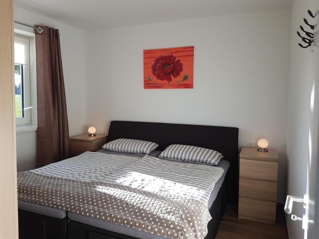 Postel nebo postele na pokoji v ubytování Landhaus Westerloy