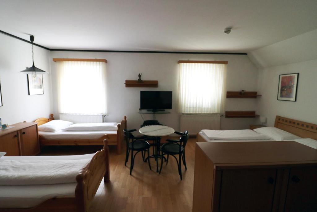 Postel nebo postele na pokoji v ubytování Schlafgut