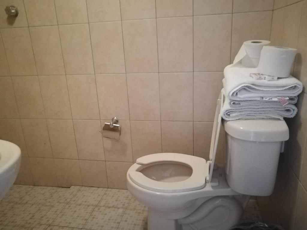 Koupelna v ubytování Hotel Cuauhtemoc