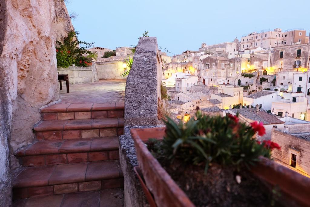 Nespecifikovaný výhled na destinaci Matera nebo výhled na město při pohledu z penzionu