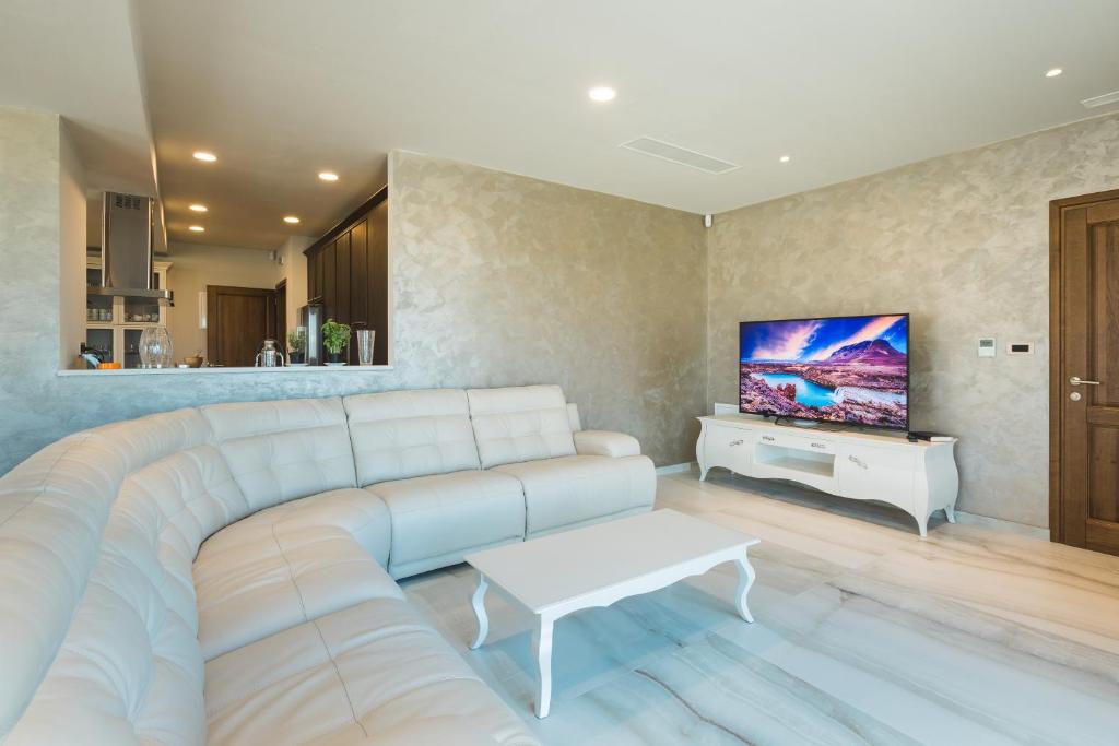 TV a/nebo společenská místnost v ubytování Wine Residence Cattunar