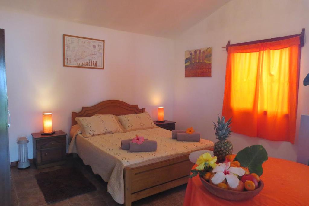 Ένα ή περισσότερα κρεβάτια σε δωμάτιο στο Cabañas Peretei