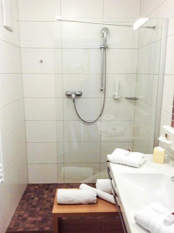 Koupelna v ubytování Hotel Almrausch
