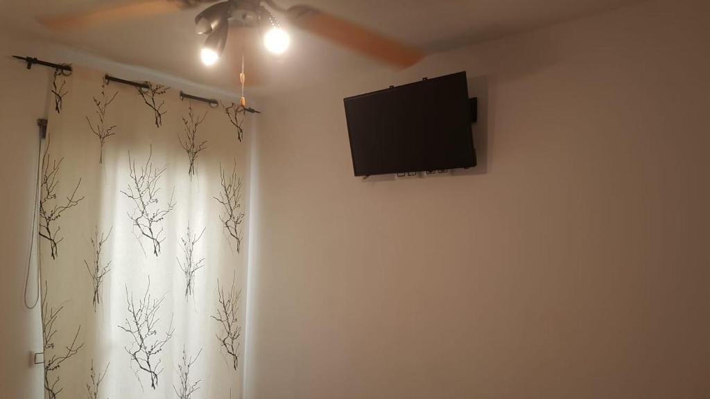 Televízia a/alebo spoločenská miestnosť v ubytovaní naturist apartament