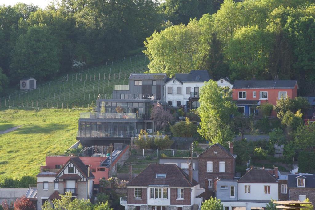 Rouen ECO LODGES maison entière avec terrasse dans jardin potager piscine parking - 美丽的景色